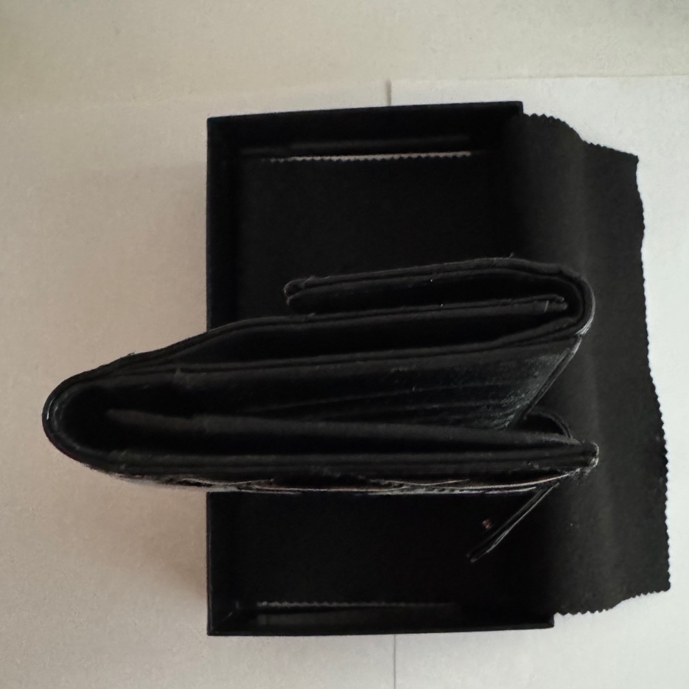 CHANEL - Black Patent Quilted Leather Flap Wallet - Picture 7 of 12